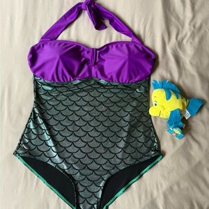 Purple and Green Mermaid Swimsuit